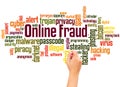 Online Fraud word cloud hand writing concept Royalty Free Stock Photo