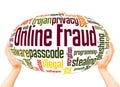 Online Fraud word cloud sphere concept Royalty Free Stock Photo