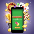 Online gambling vector poster banner design template