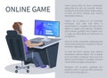 Online Gaming Poster with Man Playing Cyber Games