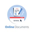 Online government services, submit document, digital signature