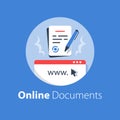 Online government services, submit document, digital signature