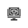 Online graduation vector icon