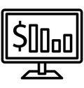 Online Graph Line Isolated Vector Icon That can be easily modified or edit Royalty Free Stock Photo