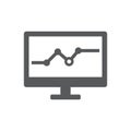 online graph icon - online report icon - seo marketing report icon