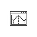 Online graph statistic line icon