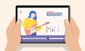 Online guitar lessons concept illustration