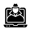 Online hacker glyph style icon is ready for premium use Royalty Free Stock Photo