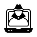 Online hacker glyph style icon is ready for premium use Royalty Free Stock Photo