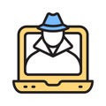 Online hacker line style icon is ready for premium use Royalty Free Stock Photo