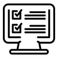 Online health checklist icon, outline style Royalty Free Stock Photo