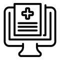 Online health file icon, outline style Royalty Free Stock Photo