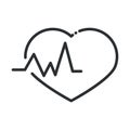 Online health, heartbeat medical cardiology covid 19 pandemic line icon