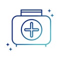 Online health, kit first aid medical service covid 19 pandemic gradient line icon