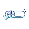 Online health, searching medical service covid 19 pandemic gradient line icon