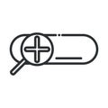 Online health, searching medical service covid 19 pandemic line icon