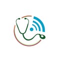 online health service medical cross logo vector online doctor logo design symbol