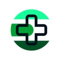 Online health service medical cross logo vector Royalty Free Stock Photo