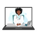 Doctor consults the patient via online video link