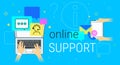 Online help and online support on laptop concept illustration