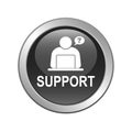 Online help support button black Royalty Free Stock Photo