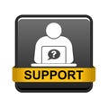 Online help support button black Royalty Free Stock Photo