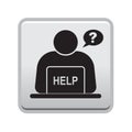 Online help support button black Royalty Free Stock Photo