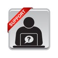 Online help support button black Royalty Free Stock Photo
