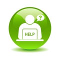 Online help support button green Royalty Free Stock Photo