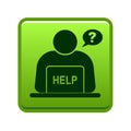 Online help support button green Royalty Free Stock Photo