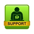 Online help support button green