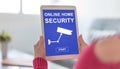 Online home security concept on a tablet Royalty Free Stock Photo