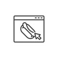 Online hot dog ordering line icon Royalty Free Stock Photo