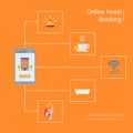 Online Hotel Booking Vector Graphic Illustration