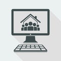 Online housing - Group of people - Vector flat icon