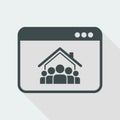 Online housing - Group of people - Vector flat icon