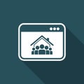 Online housing - Group of people - Vector flat icon