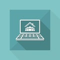 Online housing - Group of people - Vector flat icon