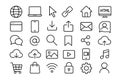 Online Icon Sheet Internet and Digital Connectivity Symbols Web and Network Graphics Royalty Free Stock Photo
