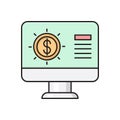 Online vector flat color icon Royalty Free Stock Photo