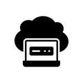 Online vector glyph flat icon