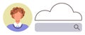 Online Identity and Cloud Search Concept with User Profile and Cloud Icon Royalty Free Stock Photo