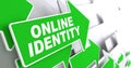 Online Identity on Green Direction Sign - Arrow.