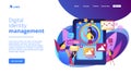 Online identity management concept landing page