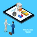 Online Insurance Concept. Insurance Services - House Insurance, Car Insurance, Medical Insurance, Money Insurance