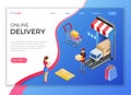 Online Internet Shopping Delivery Isometric Concept Royalty Free Stock Photo