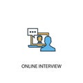 Online interview concept 2 colored icon