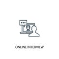 Online interview concept line icon