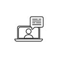 online interview line icon. Element of head hunting icon for mobile concept and web apps. Thin line online interview icon can be u