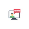 Online interview vector flat colour icon Royalty Free Stock Photo
